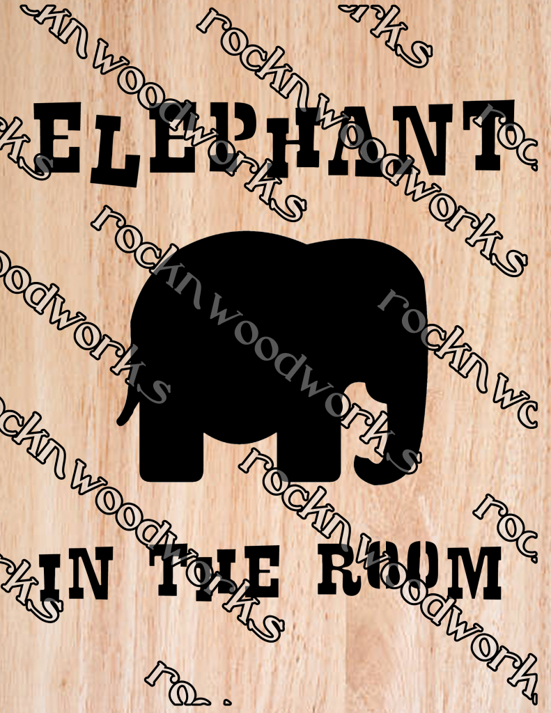 Elephant in the room Scroll Saw Pattern – Maker Patterns