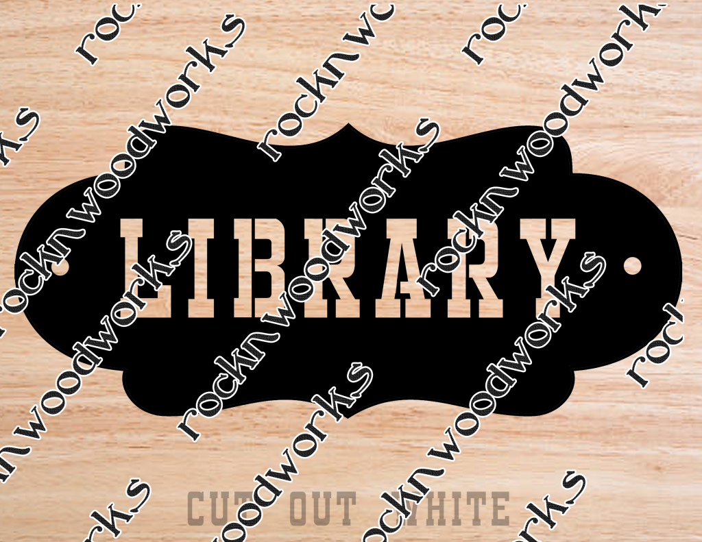 Library sign Scroll Saw pattern – Maker Patterns