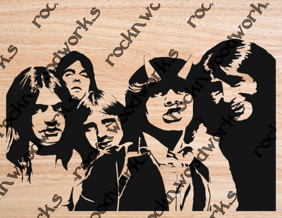 AC/DC Scroll Saw Pattern – Maker Patterns